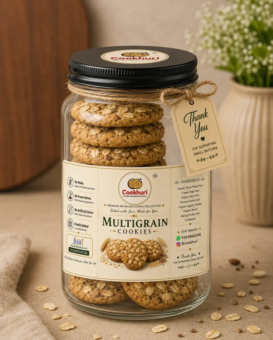 Premium Multigrain Cookies by Cookhuri — handcrafted cookies delivered in Hyderabad